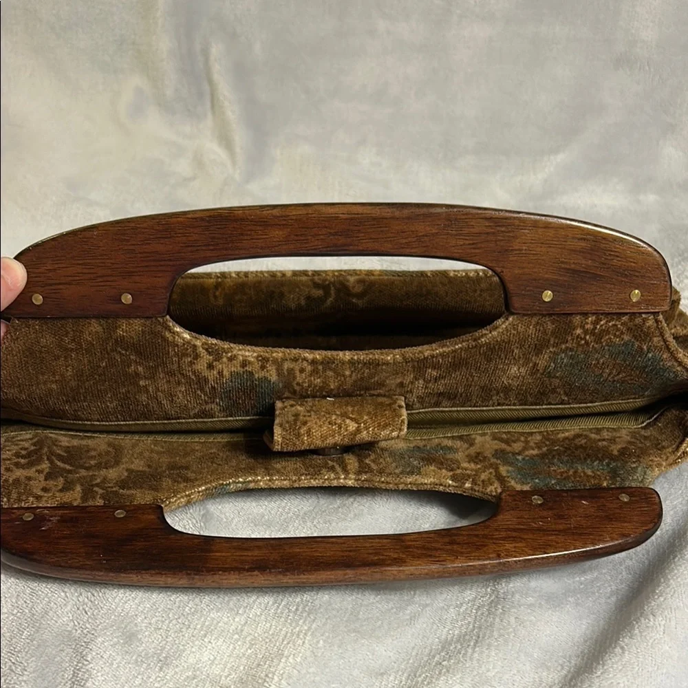 Forever by Fossil Vintage Velvet Handbag with Wooden Handles